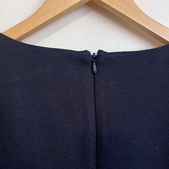 Talbots Sheath Dress Size 16 Black Contrast Stitching Classic Office Capsule - Picture 6 of 9